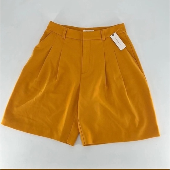 Anthropologie Maeve Women's Orange Dot Pleated Casual Shorts Size 2 - Picture 3 of 10
